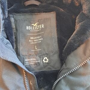 Hollister Black Faux Fur-Lined Jacket Size L